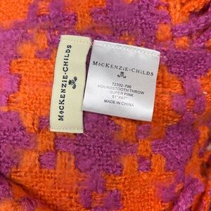 Mackenzie Childs Superpink Houndstooth throw